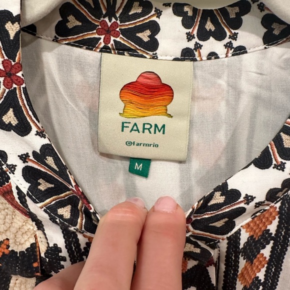 Flower Fan Tapestry Off-White Mini Dress Size Medium - Picture 5 of 6